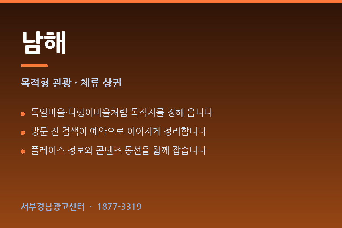 남해 지역 상권 광고 마케팅 — 목적형 관광·체류 상권